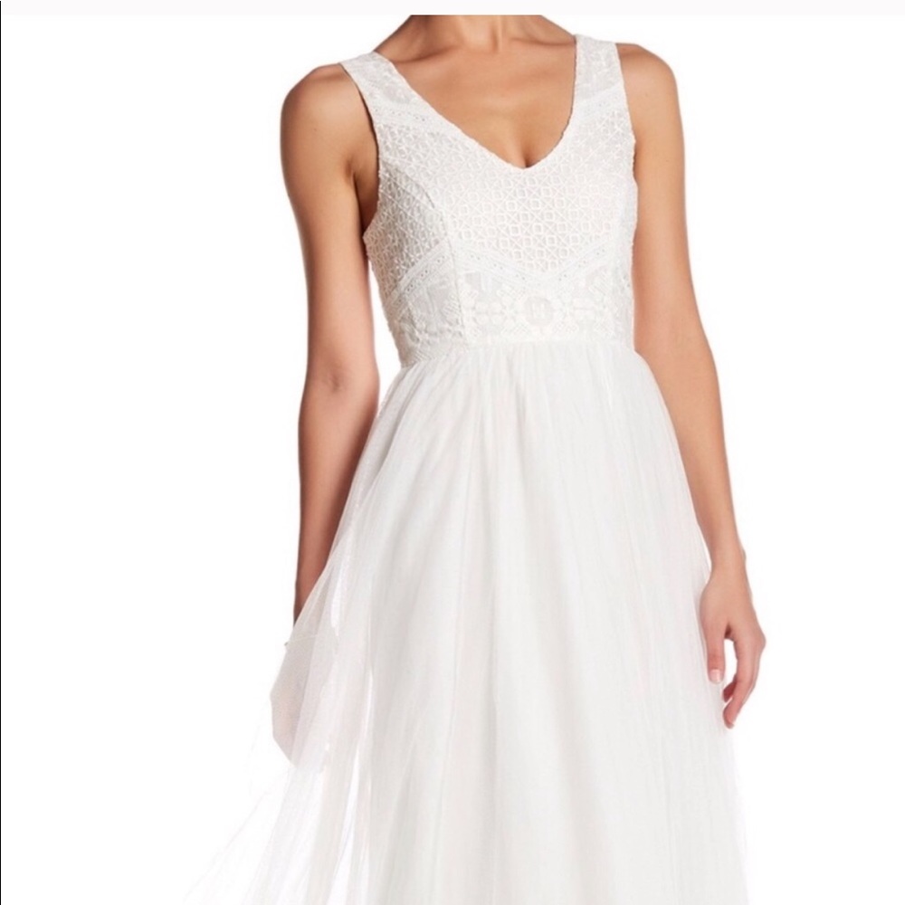 Ivory, tulle maxi dress/ wedding/ bridal